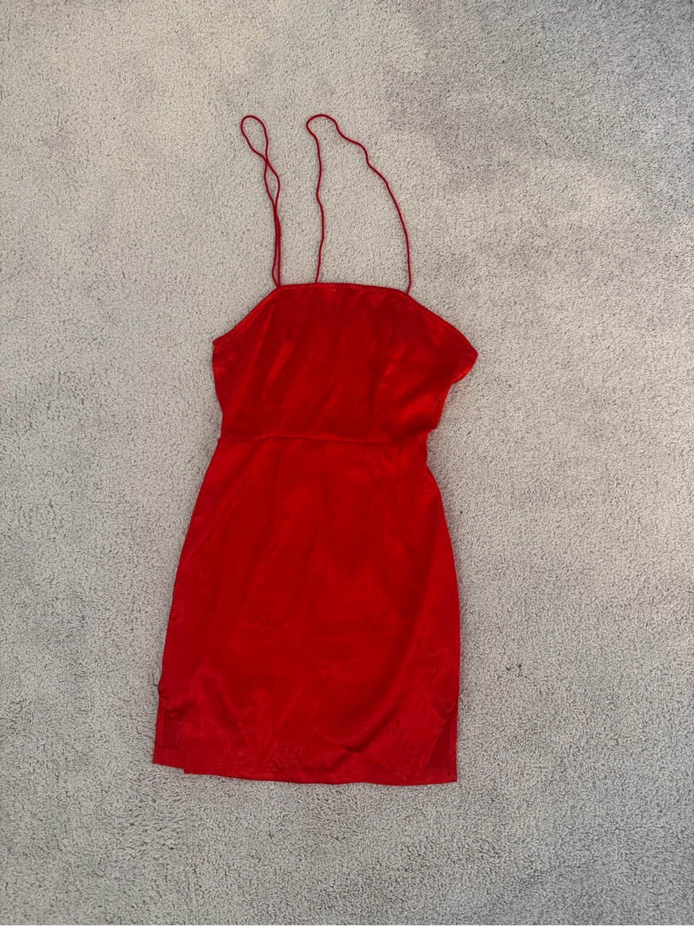 PrettyLittleThing Red Spaghetti-Strap Mini Dress